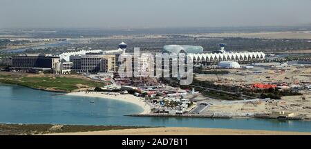 Abu Dhabi, Bereich auf der Yas Marina Circuit, die Formel 1-Rennstrecke Stockfoto
