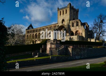 Die Ruinen der Jedburgh Abbey in den Scottish Borders Stockfoto