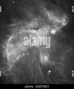 Die massive und aktive star-forming Region in der nahen Galaxie, die Kleine Magellansche Wolke, Sternhaufen NGC 346 liefert energiereiche Strahlung, die begeistert in der Nähe Gas, wodurch es zu glühen. Das Ergebnis ist eine der dynamischsten und aufwendig detaillierte Bilder von einem nahe gelegenen Sternentstehungsregion, die jemals mit der NASA-Hubble-Weltraumteleskop aufgenommen wurde. Die Komplexität der Gas und Staub umgibt, dass NGC 346 zeigt eine Reihe von gewölbten, zackige Filamente und eine ausgeprägte Kante erstellt, wenn energiereiche Strahlung aus der junge, heiße Sterne isst in den dichteren Bereichen der nahegelegene i Stockfoto