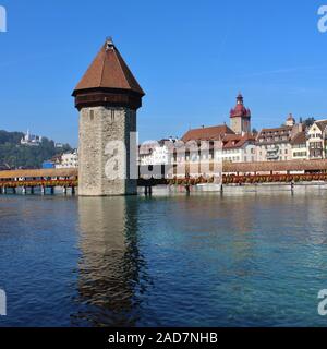 Wasserturm der Kappelbrucke, Luzern. Stockfoto