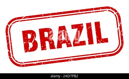 Brasilien Stempel. Brasilien rot Grunge isoliert anmelden Stock Vektor