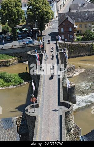 Über die Steinerne Brücke runkel Lahn, Hessen, Deutschland Stockfoto