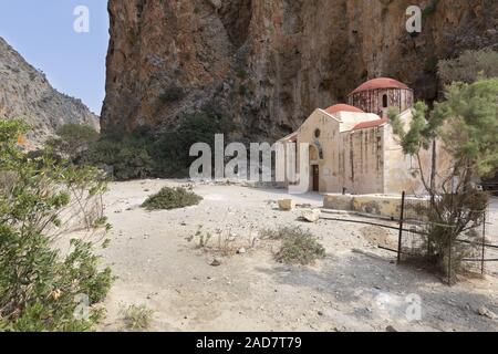 Kirche von St. Antonio (Agios Antonio) in die agiofarango Schlucht Stockfoto