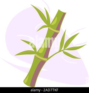 Chinesische Symbol grün Bambus auf weißem Hintergrund. Business Wellness Spa flachbild Logo Design. Tropische asiatische Pflanze Vorlage. Massage Vektor kosmetische Symbol. Entspannung natürliches Konzept Abbildung. Stock Vektor