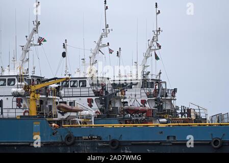 Schiffe im Atlantik Hafen von Walvis Bay, Namibia Stockfoto