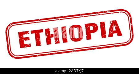 Äthiopien Stempel. Äthiopien rot Grunge isoliert anmelden Stock Vektor