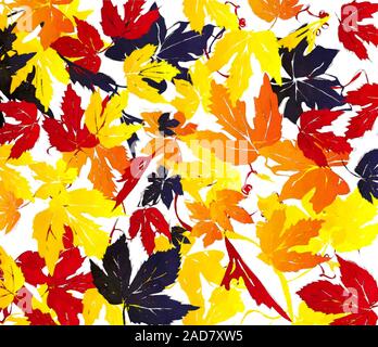 Aquarell Herbst Blätter Stockfoto