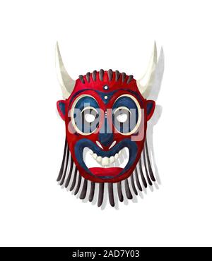 Aquarell tribal mask Stockfoto