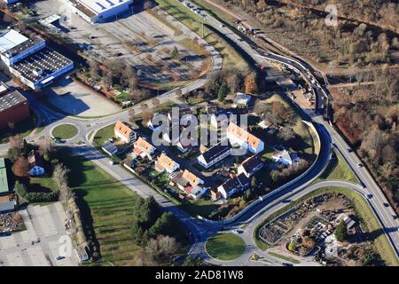 Maulburg, Ursache des Staus durch Baustelle und provisorische Brücke an der B 317 zu überbrücken. Stockfoto