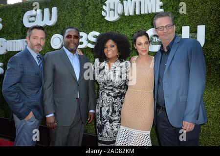 LOS ANGELES, Ca. August 10, 2016: Thomas Lennon & Wendell Pierce & Yvette Nicole Brown & Lindsay Sloane & Matthew Perry an der CBS & Showtime jährliche Sommer TCA Partei mit den Stars im Pacific Design Center, West Hollywood. © 2016 Paul Smith/Featureflash Stockfoto