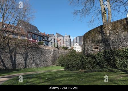 historische Altstadt mit seinen Fachwerkhäusern Frankfurt-Hoechst Stockfoto