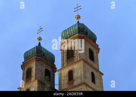 Bad Säckingen, Glockentürme der Fridolin Münster Stockfoto