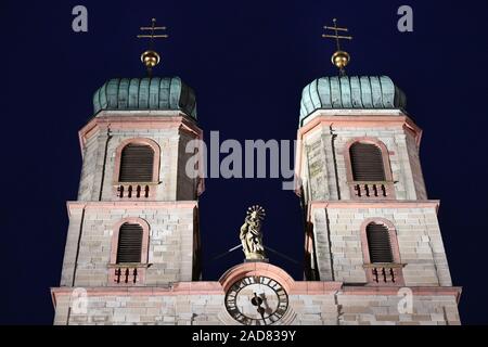 Bad Säckingen, Glockentürme der Fridolin Münster Stockfoto