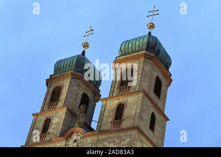 Bad Säckingen, Glockentürme der Fridolin Münster Stockfoto