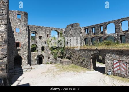 Die Burgruine Königstein Taunus, Innenansicht, Hessen, Deutschland Stockfoto