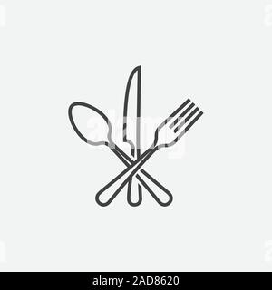 Löffel, Gabel und Messer Symbol gekreuzt, Symbol, restaurant Flachbild Vektor-illustration, Restaurant Symbol, kochen Symbol Vektor Stock Vektor