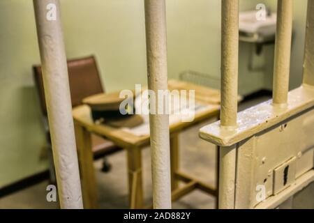 Robben Island, Gefängniszelle Stockfoto