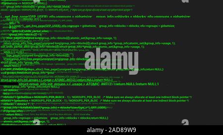 Green Screen Codierung hacker Konzept Animation mit glitch. Programmiercode Tippfehler. Grosse Daten und Internet Cyber-angriffe. Programmiercode abstrakt. Blockchain Konzept, Computer digital Code Stockfoto