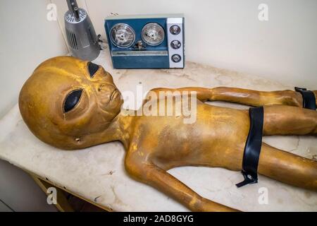 Ein Miniatur Modelle von UFO in Roswell, New Mexico Stockfoto