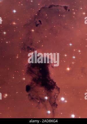 Das jährliche Ritual der Frühjahrsputz löscht ein Haus von Staub sowie Staub "Häschen", die lästigen Staub Kugeln, unter Betten tummeln und hinter Möbeln. Die NASA-Hubble-Weltraumteleskop hat ähnliche Dichten Knoten aus Staub und Gas in unserer Milchstraße fotografiert. Dieses kosmischen Staub, jedoch nicht ein Ärgernis. Es ist eine Konzentration der Elemente, die für die Entstehung von Sternen in unserer Galaxie verantwortlich sind und im gesamten Universum. Diese undurchsichtig, dunkle Knoten von Gas und Staub sind "Bok-globule", und Sie sind das Licht absorbiert und in der Mitte des nahe gelegenen Emissionsnebel und Sternentstehungsregion Stockfoto