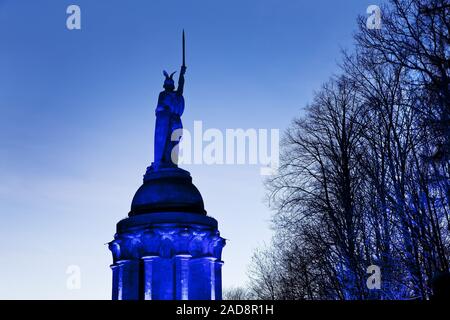 Beleuchtete Hermannsdenkmal, event Hermann Lichter, Detmold, Deutschland, Europa Stockfoto