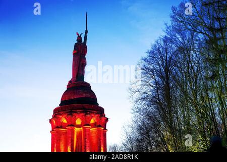 Beleuchtete Hermannsdenkmal, event Hermann Lichter, Detmold, Deutschland, Europa Stockfoto