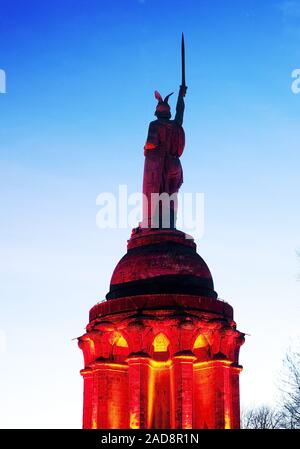 Beleuchtete Hermannsdenkmal, event Hermann Lichter, Detmold, Deutschland, Europa Stockfoto