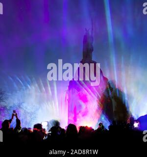 Beleuchtete Hermannsdenkmal, event Hermann Lichter, Detmold, Deutschland, Europa Stockfoto