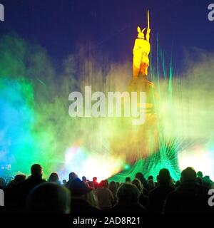 Beleuchtete Hermannsdenkmal, event Hermann Lichter, Detmold, Deutschland, Europa Stockfoto