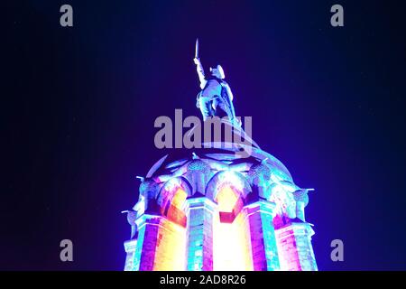 Beleuchtete Hermannsdenkmal, event Hermann Lichter, Detmold, Deutschland, Europa Stockfoto