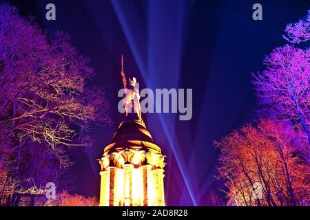 Beleuchtete Hermannsdenkmal, event Hermann Lichter, Detmold, Deutschland, Europa Stockfoto