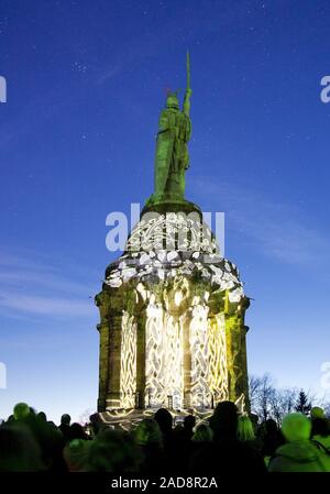 Beleuchtete Hermannsdenkmal, event Hermann Lichter, Detmold, Deutschland, Europa Stockfoto