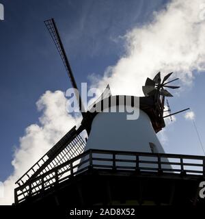 Wind- und Wassermühle von 1876, Petershagen Lahde, Nordrhein-Westfalen, Deutschland, Europa Stockfoto