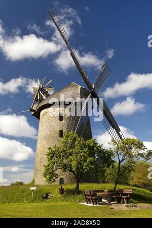 Wind Mill Seelenfelder Koenigsmuehle, Petershagen, Nordrhein-Westfalen, Deutschland, Europa Stockfoto