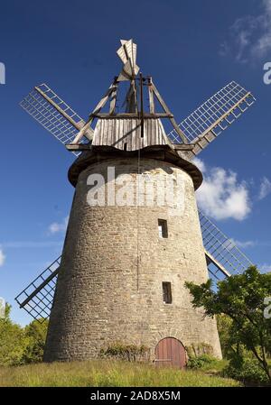 Wind Mill Seelenfelder Koenigsmuehle, Petershagen, Nordrhein-Westfalen, Deutschland, Europa Stockfoto