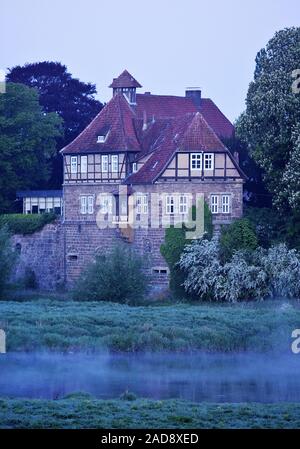 Schloss petershagen an der Weser, in den frühen Morgenstunden, Petershagen, Deutschland Europa Stockfoto