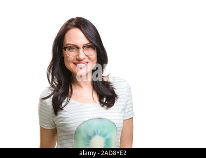 Portrait einer jungen Frau, die in modischen eyeglasse Stockfoto