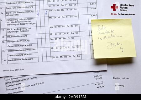 Ambulante Pflege Vertrag, Deutschland Stockfoto