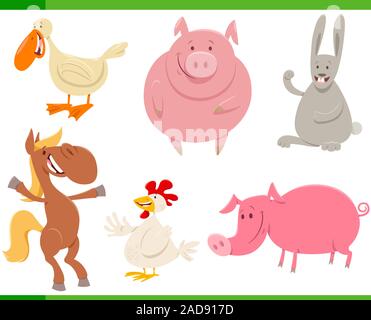 Cartoon farm animal Zeichen fest. Stockfoto