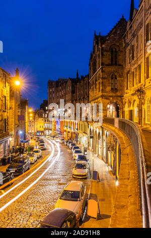 Altstadt von Edinburgh Sonnenuntergang Stockfoto