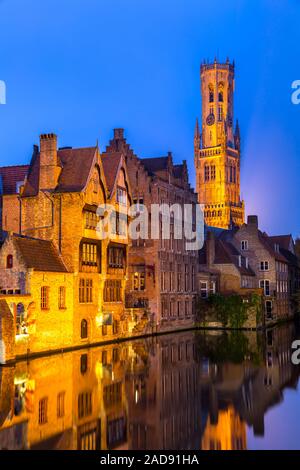 Brügge, Belgien Sonnenuntergang Stockfoto