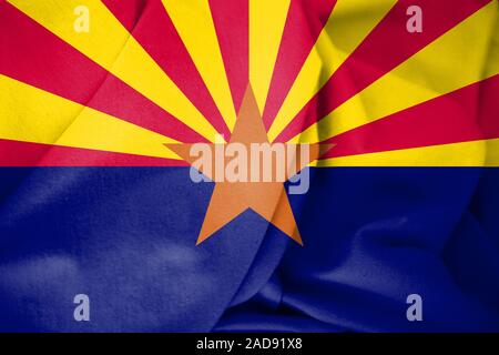 3D Flagge von Arizona, USA. 3D Illustration. Stockfoto