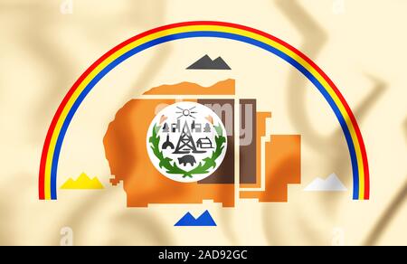 3D-Markierung der Navajo Nation. 3D-Darstellung. Stockfoto