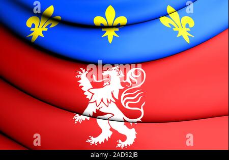 3D-Markierung von Lyon, Frankreich. 3D-Darstellung. Stockfoto