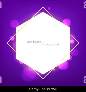 Abstrakte banner Template Design mit hellen Lichtstrahlen auf Violett Hintergrund. Stock Vektor