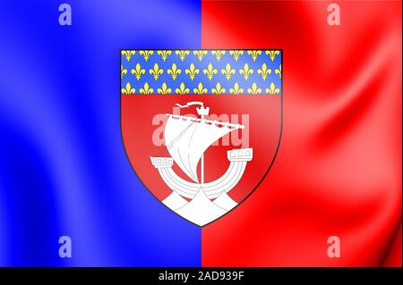 3D-Markierung von Paris, Frankreich. 3D-Darstellung. Stockfoto