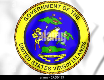 3D-Dichtung von Virgin Inseln der Vereinigten Staaten. 3D-Darstellung. Stockfoto