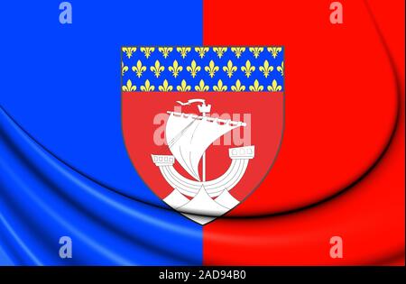 3D-Markierung von Paris, Frankreich. 3D-Darstellung. Stockfoto