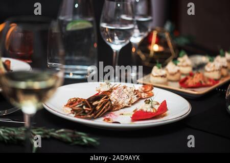 Warme und gefüllte Krebse Stockfoto