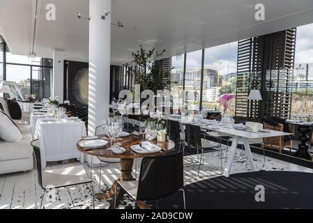 Restaurant, Design Center, Andrade Silva, Hafen, Funchal, Madeira, Portugal, Europa Stockfoto